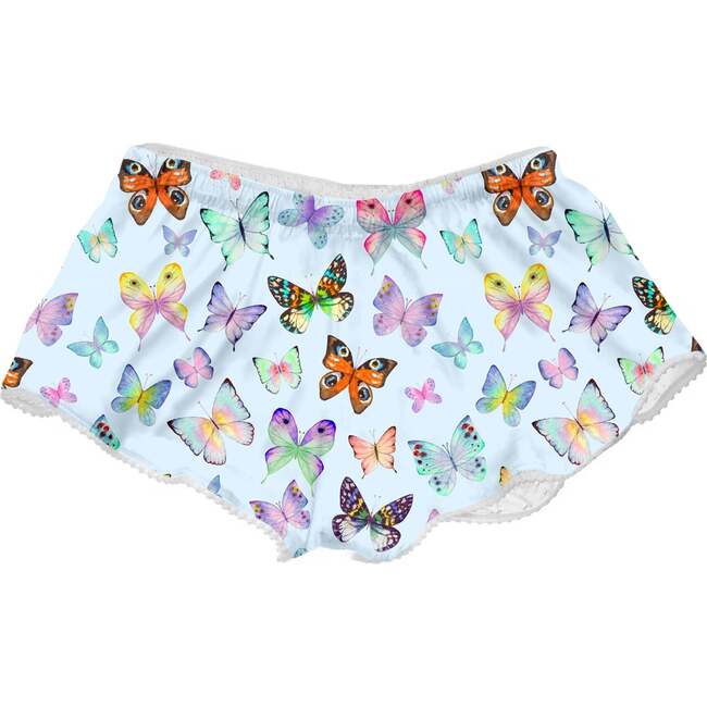 Butterflies Print Shorts, Blue/Multicolors