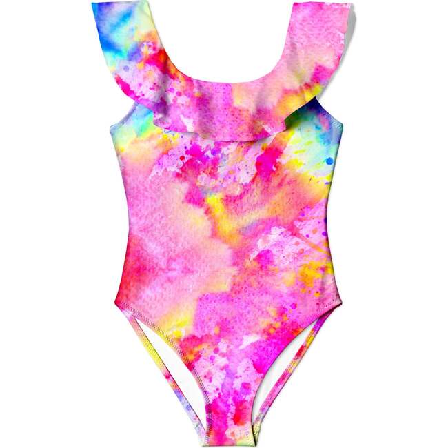Celebrate Tie-Dye Bathing Suit, Pink/Multicolors