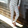 Womens Organic Pajama Set, Sky Blue Santas - Pajamas - 2 - thumbnail