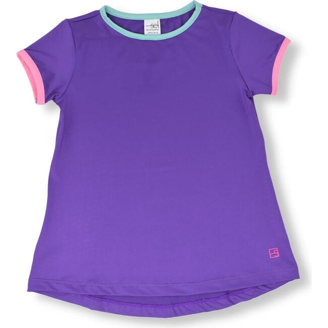 Bridget Basic Tee, Purple Mint Pink - Shirts - 1