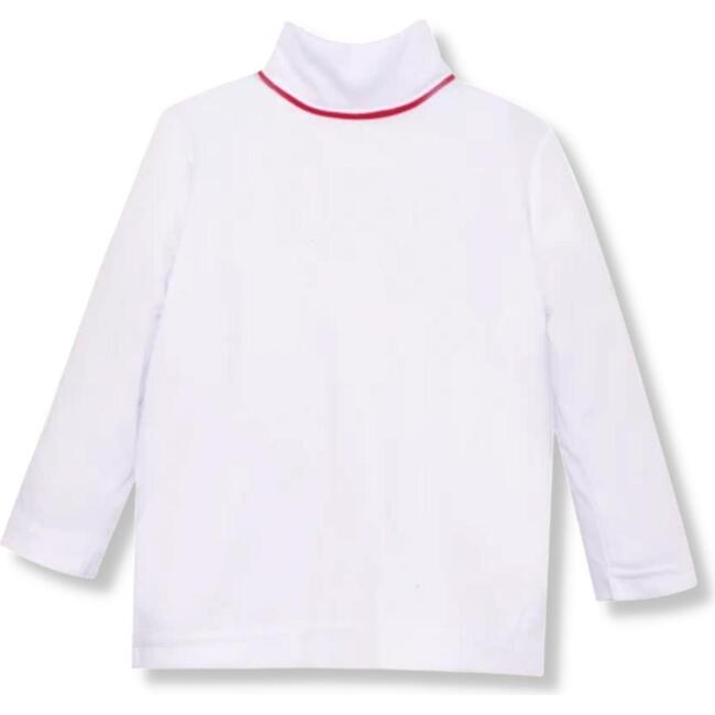 Tot Turtleneck Shirt, White Red - Shirts - 1