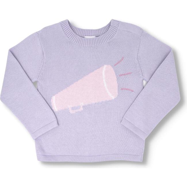 Cozy Up Knitted Megaphone Sweater, Purple Pink