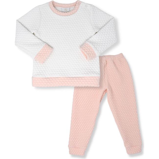 Quilted Sweatsuit, Cream Pink