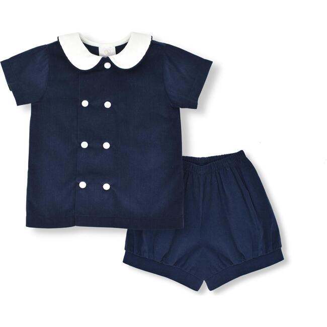 Arlington Banded Corduroy Short Set, Navy