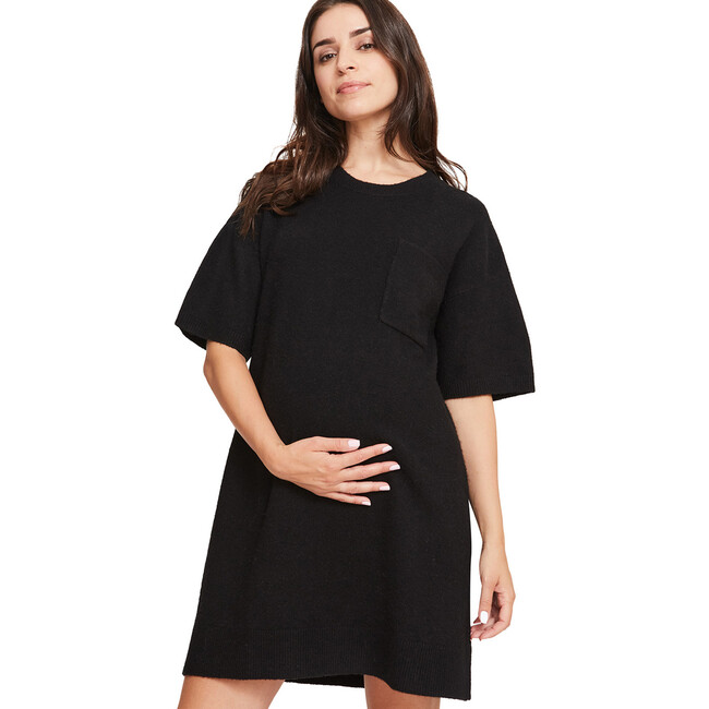 The Women's Reese Knit T-Shirt Dress, Black - Dresses - 1