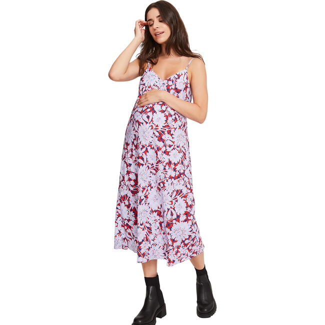 The Women's Short Ricky Slip Dress, Lilac Floral - Dresses - 1