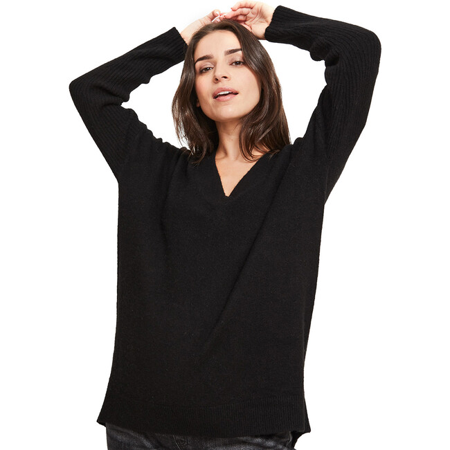 The Women's Eva V-Neck Sweater, Black - Sweaters - 1