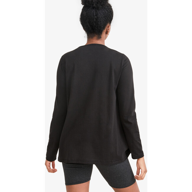 The Women's Longsleeve Nursing Tee, Black - T-Shirts - 3