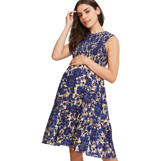 The Women's Ana Dress, Navy Floral - Dresses - 1