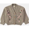 Rose Smoke Knit Embroidered Cardigan - Cardigans - 1 - thumbnail