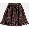 Brown Flowers Long Skirt - Skirts - 1 - thumbnail