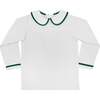 Long Sleeve Henry Peter, White with Grafton Green Trim - Shirts - 1 - thumbnail
