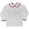 Long Sleeve Henry Peter,White with Richmond Red Trim - Shirts - 1 - thumbnail