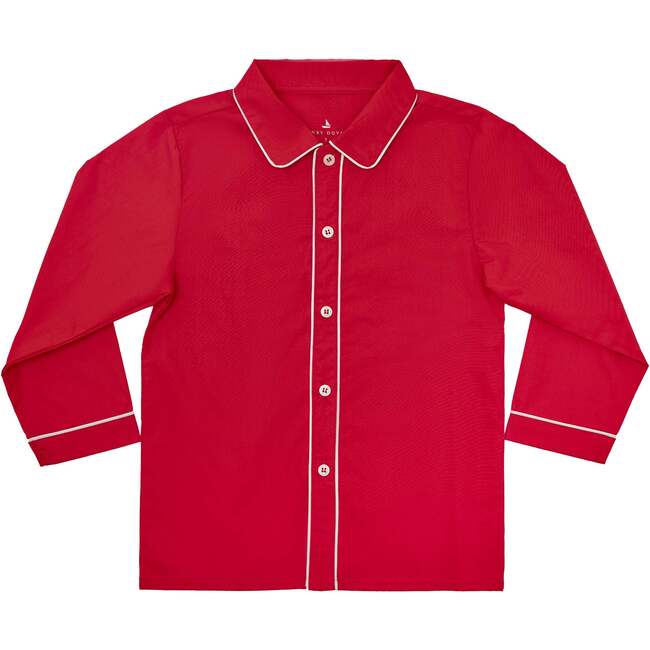 Long Sleeve Brendan Button Up, Oxford Red - Shirts - 1
