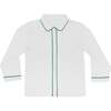 Long Sleeve Brendan Button Up, White with Grafton Green Trim - Shirts - 1 - thumbnail