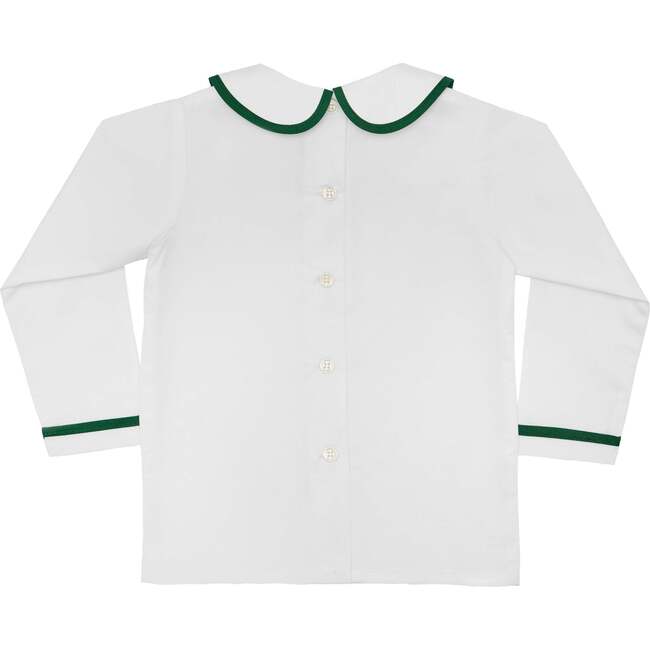 Long Sleeve Henry Peter, White with Grafton Green Trim - Shirts - 3