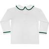 Long Sleeve Henry Peter, White with Grafton Green Trim - Shirts - 3 - thumbnail