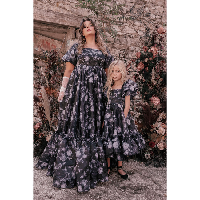 Girls Wendy Dress, Black Floral - Dresses - 3