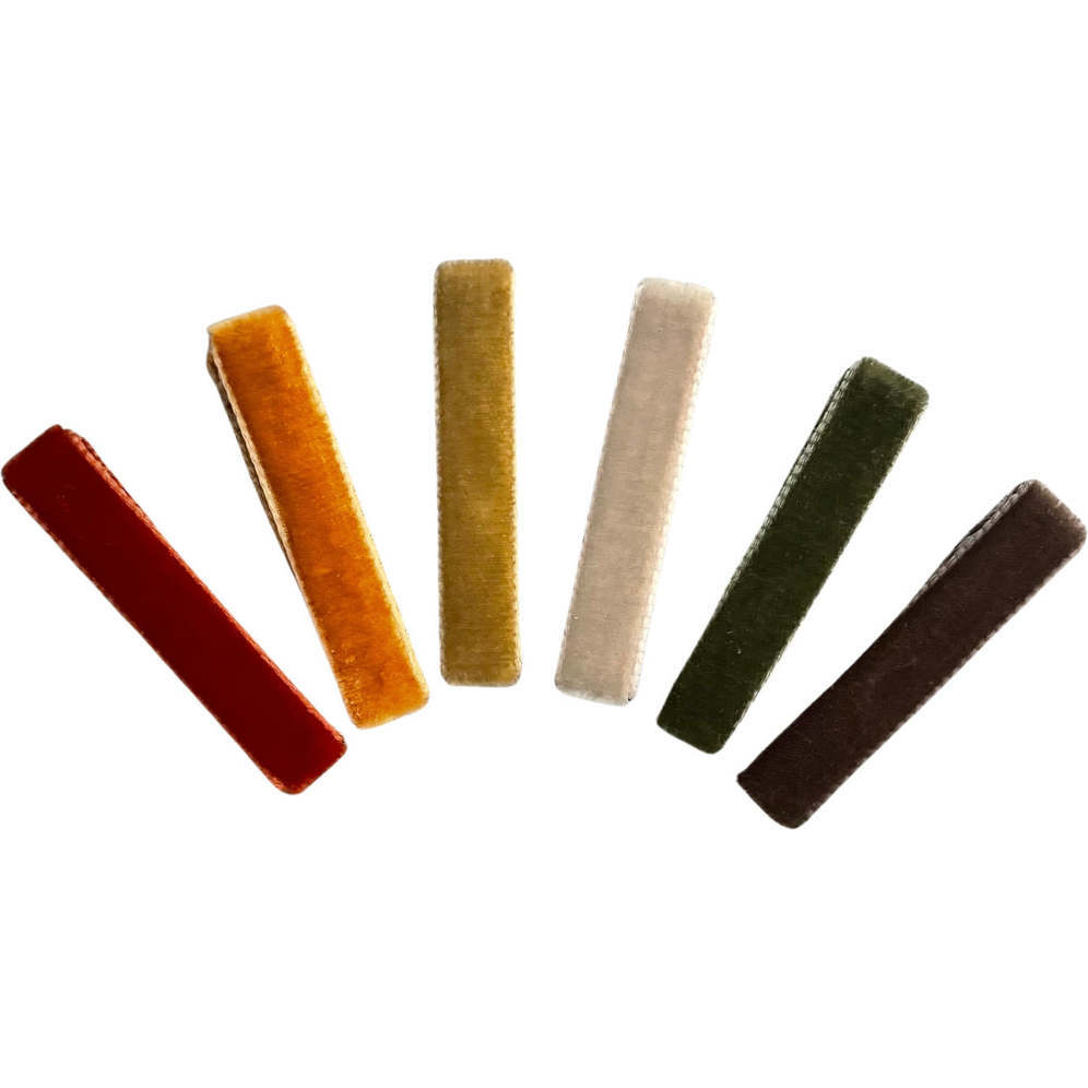 Velvet Bar Clips Bundle Set, Nature's Hike - Hair Accessories - 1