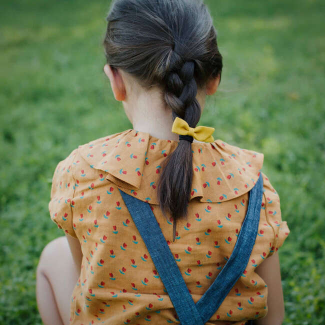 Petal Bow, Mustard Double Gauze