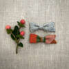 Petal Bow, Tiny Blue Check - Hair Accessories - 2