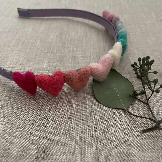 Rainbow Hearts Headband, Purple - Hair Accessories - 5