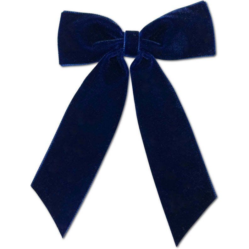 LuluLuvs | Big Velvet Bow, (Navy Blue, Size Her Left) | Maisonette