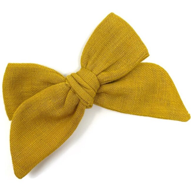 Baby Tied Bow, Mustard Double Gauze