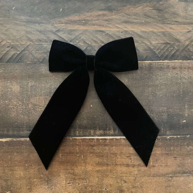 Big Velvet Bow, Black - Hair Accessories - 3