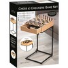 Wooden Chess & Checkers Game Set with Metal Stand - Games - 1 - thumbnail