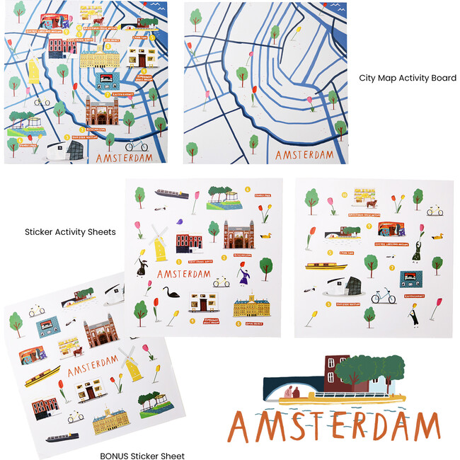 Cities of Wonder Sticker Activity Bundle, New York & Amsterdam - Arts & Crafts - 2