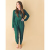 Women's Long Sleeve Scoop Neck & Jogger Pajama, Hunter Green Waffle - Pajamas - 2