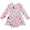Long Sleeve Ruffled Bodysuit Dress, Holly - Dresses - 1 - thumbnail