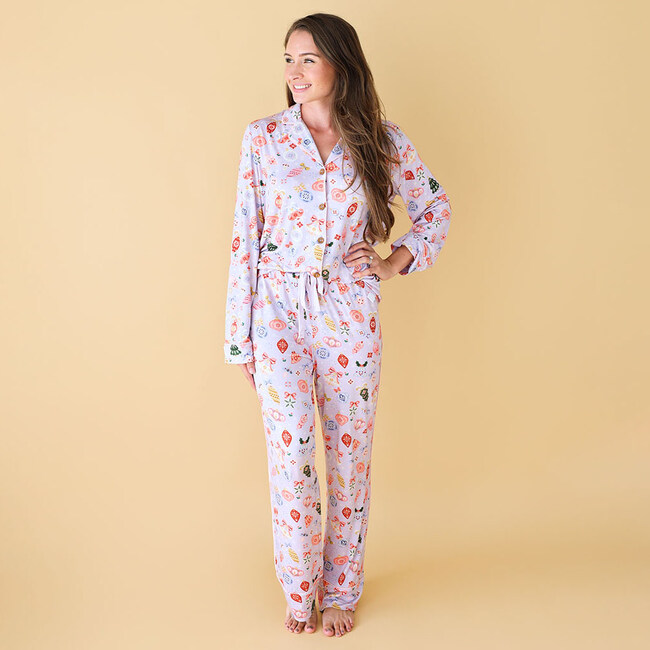 Women's Long Sleeve & Relaxed Long Pajama Pants, Holly - Pajamas - 3