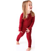 Long Sleeve Basic Pajama, Maroon Waffle - Pajamas - 2