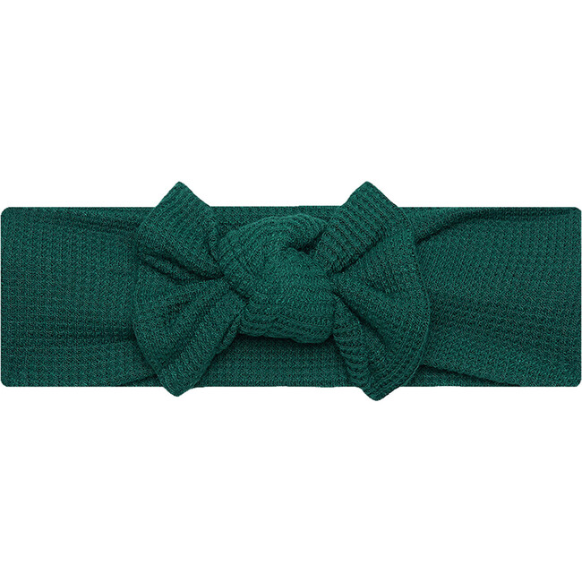 Infant Headwrap, Hunter Green Waffle - Hats - 1