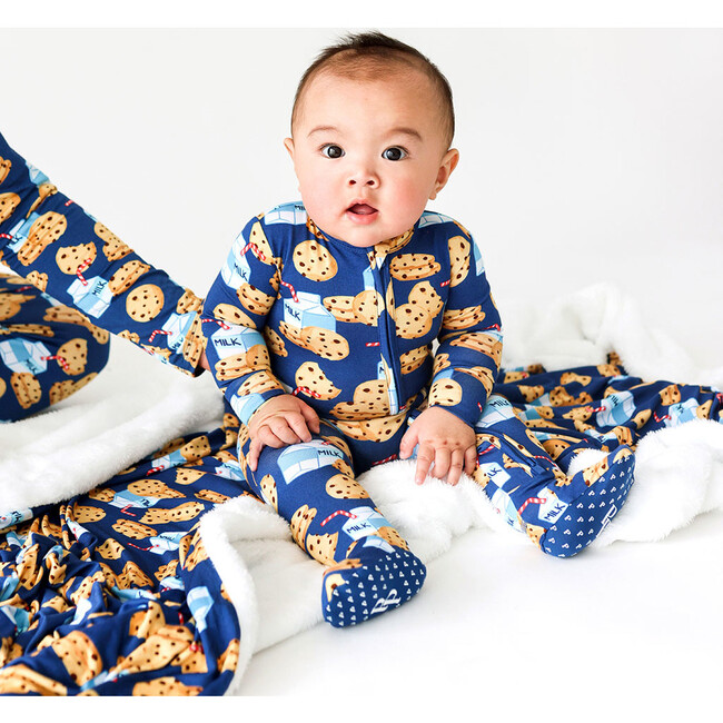 Footie Zippered One Piece, Milk & Cookies - Rompers - 3