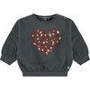 Heart Printed Pullover, Iron - Sweatshirts - 1 - thumbnail