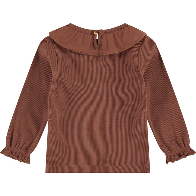 Collar Long Sleeve Shirt, Rust
