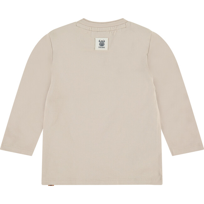 Viking Hat Printed Long Sleeve Shirt, Cream - Shirts - 2