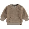 Fuzzy Pullover, Taupe - Sweatshirts - 1 - thumbnail