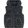 Puffer Vest, Faded Blue - Vests - 1 - thumbnail