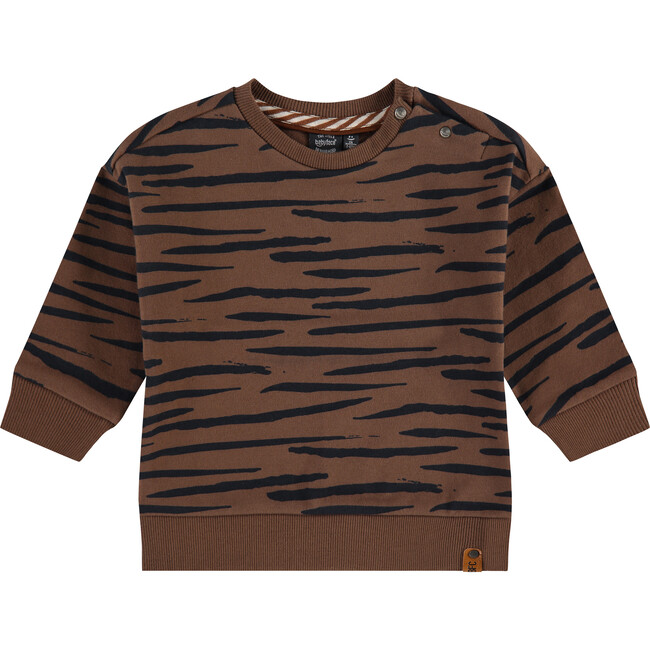 Animal Stripe Pullover, Chocolate Brown