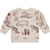 Animal Print Pullover, Stone - Sweatshirts - 2