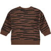 Animal Stripe Pullover, Chocolate Brown - Sweatshirts - 2