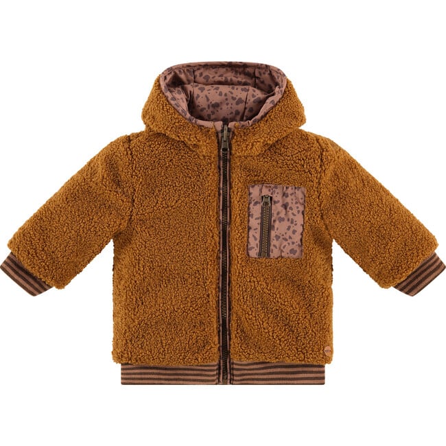 Zip Up Puffer Jacket, Chestnut - Jackets - 3