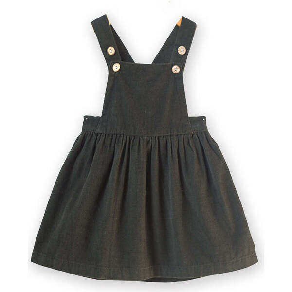Pinafore Dress, Pine Green Corduroy - Beet World Dresses | Maisonette
