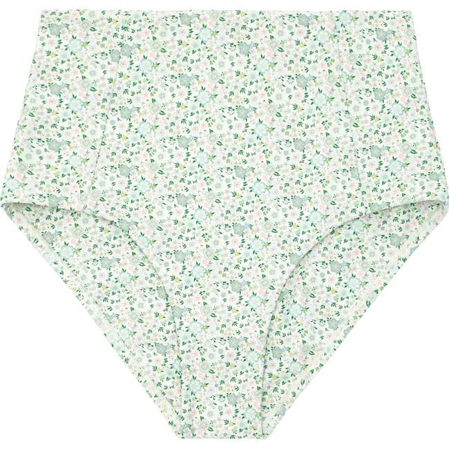 Women's Sea Marsh Floral High Waisted Bikini Bottom, Green