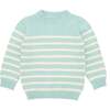 Knit Sweater, Mint/Cream Stripes - Sweaters - 1 - thumbnail