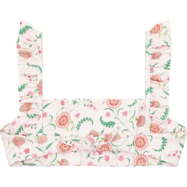 Women's Cloister Botanical Ruffle Bikini Top, Cream/Floral - Two Pieces - 3